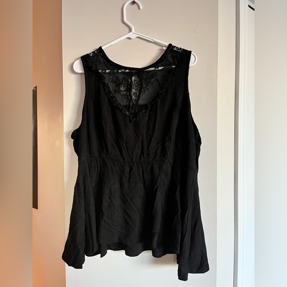 Torrid lace neck peplum tank